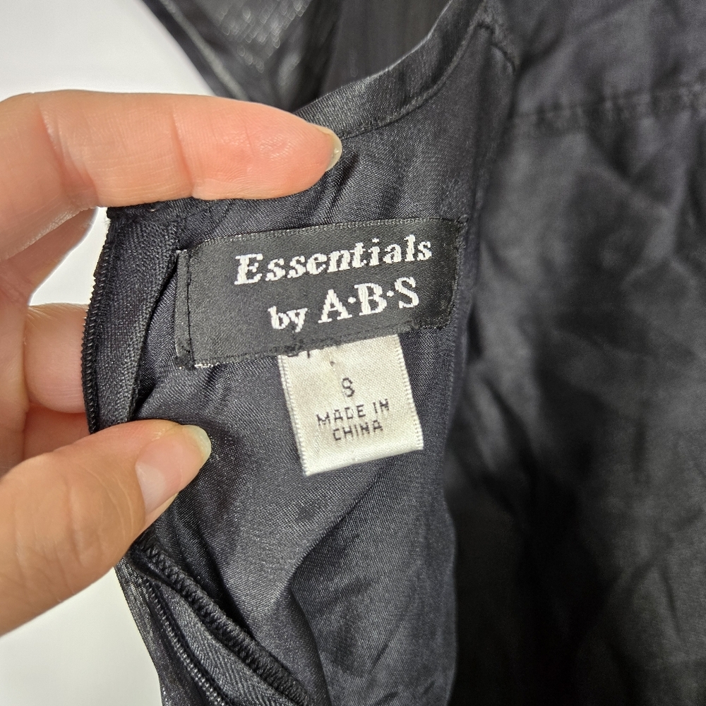 Essentials by ABS Women's Black Shift Cocktail Dress Short Sleeve Luster Size‎ 8 - Picture 6 of 10